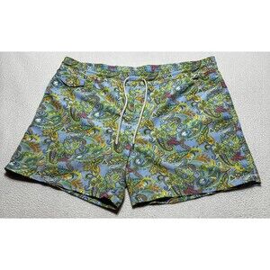Polo Ralph Lauren Swim Trunks Shorts Blue Paisley Beach Ocean Liner Removed READ